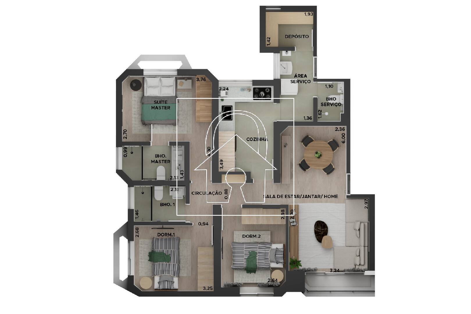 Apartamento, 3 quartos, 87 m² - Foto 8